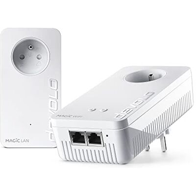 Devolo Magic 2 WiFi Next Starter Kit 1200 Mbit/s Ethernet LAN Wit 2 stuk(s) Devolo Magic 2 WiFi Next Starter Kit 1200 Mbit/s Ethernet LAN Wit 2 stuk(s)