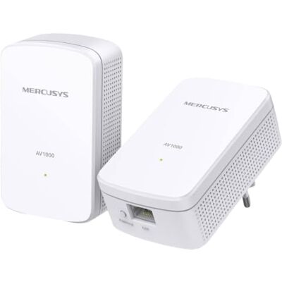 MERCUSYS TP-Link MP500 Powerline Kit Homeplug AV2 tot 1000 Mbps, 1 Gigabit poort, plug & play, compatibel met alle routers, Powerline-technologie MERCUSYS TP-Link MP500 Powerline Kit Homeplug AV2 tot 1000 Mbps, 1 Gigabit poort, plug & play, compatibel met alle routers, Powerline-technologie