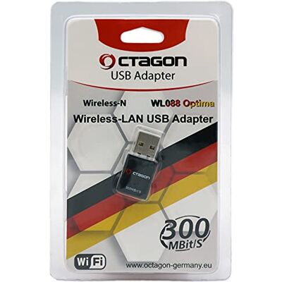 Octagon Optima WL088 USB WLAN-adapter 300 Mbit/s 2,4 GHz draadloze band Mini WiFi 4 standaard (802.11 b/g/n), plug & play dongle voor satellietontvanger, tv-box, computer/laptop Octagon Optima WL088 USB WLAN-adapter 300 Mbit/s 2,4 GHz draadloze band Mini WiFi 4 standaard (802.11 b/g/n), plug & play dongle voor satellietontvanger, tv-box, computer/laptop