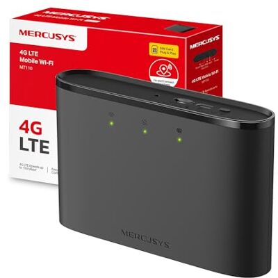 MERCUSYS MT110 mobiele wifi-router, draagbare wifi voor onderweg zonder contract, 4G LTE 150 Mbps, verbinding tot 10 apparaten, tot 10 uur gebruik MERCUSYS MT110 mobiele wifi-router, draagbare wifi voor onderweg zonder contract, 4G LTE 150 Mbps, verbinding tot 10 apparaten, tot 10 uur gebruik