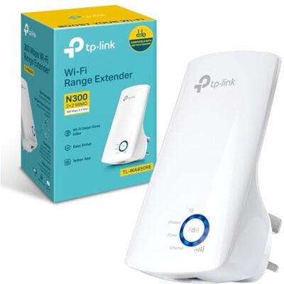 TP-Link TL-WA850RE N300 Universele Range Extender, Broadband/WLAN Extender, WLAN Booster/Hotspot met 1 Ethernet-poort, Plug and Play, Ingebouwde Access Point Mode, UK Plug, Wit TP-Link TL-WA850RE N300 Universele Range Extender, Broadband/WLAN Extender, WLAN Booster/Hotspot met 1 Ethernet-poort, Plug and Play, Ingebouwde Access Point Mode, UK Plug, Wit
