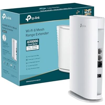 TP-Link RE900XD WiFi 6 WLAN AX6000 versterker, 160 MHz kanaal, 2,5 Gbit/s poort + 2 gigabit-poorten, 4 x 4 MU-MIMO, WPA 3, de krachtigste Wi-Fi 6-repeater van TP-Link RE900XD WiFi 6 WLAN AX6000 versterker, 160 MHz kanaal, 2,5 Gbit/s poort + 2 gigabit-poorten, 4 x 4 MU-MIMO, WPA 3, de krachtigste Wi-Fi 6-repeater van