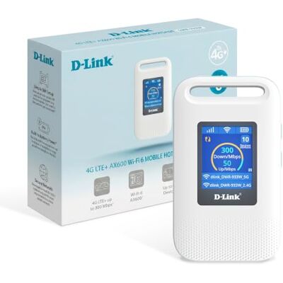 D-Link DWR-933W 4G LTE+ AX600 Wi-Fi 6 Mobile Hotspot, Routeur SIM portable D-Link DWR-933W 4G LTE+ AX600 Wi-Fi 6 Mobile Hotspot, Routeur SIM portable
