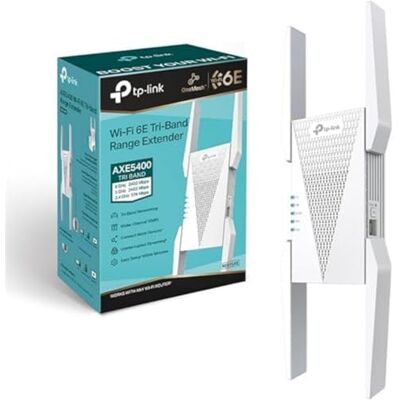 TP-Link RE815XE WiFi 6E WLAN AXE5400 versterker, 160 MHz kanaal, tri-band, WPA3, aanbevolen voor gebruik met WiFi 6E router TP-Link RE815XE WiFi 6E WLAN AXE5400 versterker, 160 MHz kanaal, tri-band, WPA3, aanbevolen voor gebruik met WiFi 6E router