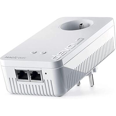 Devolo Magic 2 WiFi 5 (ac) uitbreidingsadapter: 1x WiFi Powerline Adapter (2400 Mbit/s, Mesh, 2x Gigabit Ethernet), ideaal voor thuiswerken en streamen, Franse stekker Devolo Magic 2 WiFi 5 (ac) uitbreidingsadapter: 1x WiFi Powerline Adapter (2400 Mbit/s, Mesh, 2x Gigabit Ethernet), ideaal voor thuiswerken en streamen, Franse stekker