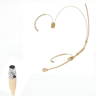 CLQYGHD Dubbele hoofdtelefoon, microfoon, oorbeugel, verborgen microfoon, draadloos systeem, compatibel met Shure, 1,2 m kabel en windbescherming (Mini XLR TA4F) 4-polig CLQYGHD Dubbele hoofdtelefoon, microfoon, oorbeugel, verborgen microfoon, draadloos systeem, compatibel met Shure, 1,2 m kabel en windbescherming (Mini XLR TA4F) 4-polig