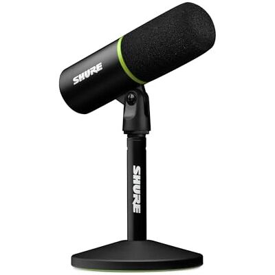 Shure MV6 USB Gamingmicrofoon, USB-C, Dynamische Microfoon, Auto Level Mode Spraakisolatie, digitale drukdop en ontbruiser, 3,5 mm bewaking, houder en USB-C-kabel inbegrepen Shure MV6 USB Gamingmicrofoon, USB-C, Dynamische Microfoon, Auto Level Mode Spraakisolatie, digitale drukdop en ontbruiser, 3,5 mm bewaking, houder en USB-C-kabel inbegrepen