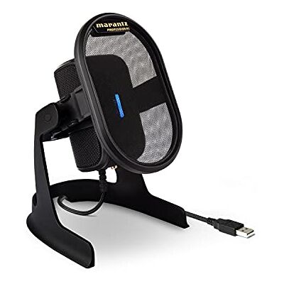 Marantz Umpire Driverloze Desktop USB 2.0 Condensator Microfoon met Geïntegreerd Popfilter en Shockmount voor Opname, Uitzending, Streaming, Twitch, Skype en Meer van Studiokwaliteit Marantz Umpire Driverloze Desktop USB 2.0 Condensator Microfoon met Geïntegreerd Popfilter en Shockmount voor Opname, Uitzending, Streaming, Twitch, Skype en Meer van Studiokwaliteit