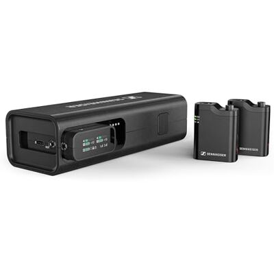 Sennheiser Profile 2,4 GHz draadloos 2-kanaals systeem met clip-on microfoons en handmicrofoon, met ontvanger, twee clip-on microfoons, multifunctionele oplaadetui en draagtas Sennheiser Profile 2,4 GHz draadloos 2-kanaals systeem met clip-on microfoons en handmicrofoon, met ontvanger, twee clip-on microfoons, multifunctionele oplaadetui en draagtas