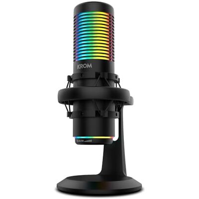KROM KAZE HQ omnidirectionele en cardioïde streaming-microfoonset, 2 capsulecondensatoren, schokbestendig, compatibel met Windows, MacOS, Android, iOS, RGB, zwart KROM KAZE HQ omnidirectionele en cardioïde streaming-microfoonset, 2 capsulecondensatoren, schokbestendig, compatibel met Windows, MacOS, Android, iOS, RGB, zwart