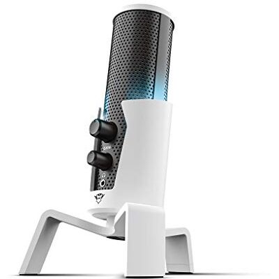 GXTrust Trust Gaming GXT Fyru 258W Professionele USB-microfoon, 4-in-1, gamer micro-pc, led, 4 richtingen, microfoon voor pc, computer, podcasts, vlogs, Youtubeur, Twitch, ASMR, Micro Streaming Gamer, wit GXTrust Trust Gaming GXT Fyru 258W Professionele USB-microfoon, 4-in-1, gamer micro-pc, led, 4 richtingen, microfoon voor pc, computer, podcasts, vlogs, Youtubeur, Twitch, ASMR, Micro Streaming Gamer, wit