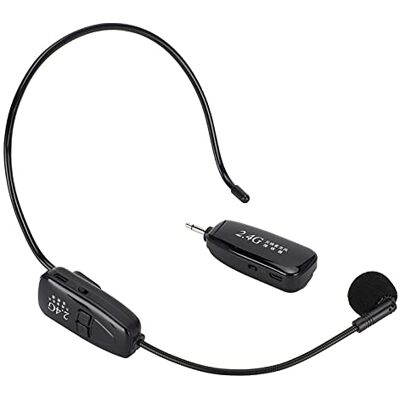 Bewinner Mini Microfoon, 2.4G Draadloze Hoofdtelefoon Microfoon Zender Ontvanger Draagbare Microfoon Auto Pairing voor les, Toeristische gids, Conferentie, Taal Bewinner Mini Microfoon, 2.4G Draadloze Hoofdtelefoon Microfoon Zender Ontvanger Draagbare Microfoon Auto Pairing voor les, Toeristische gids, Conferentie, Taal