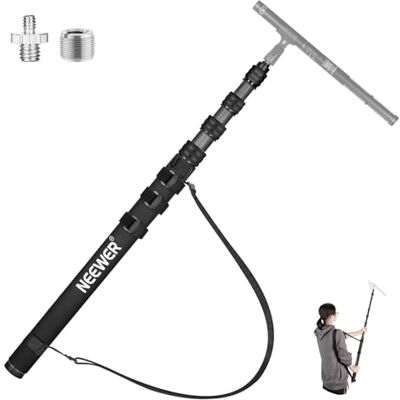 NEEWER MS-300CB 300 cm telescopische koolstofvezel microfoonstang met 5 secties, 0,6 cm schroefadapter, 3/8 inch, kabelriemen, schouderriem en opbergtas, NEEWER MS-300CB 300 cm telescopische koolstofvezel microfoonstang met 5 secties, 0,6 cm schroefadapter, 3/8 inch, kabelriemen, schouderriem en opbergtas,