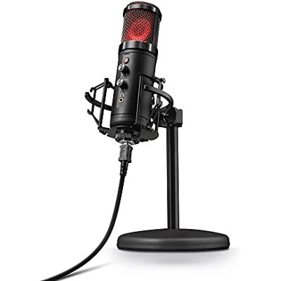 GXTrust Trust Gaming GXT 256 Exxo USB Streaming Microfoon voor PC en PS4 (met Standaard, Hoofdtelefoonaansluiting en Condensator, RGB-led), Zwart GXTrust Trust Gaming GXT 256 Exxo USB Streaming Microfoon voor PC en PS4 (met Standaard, Hoofdtelefoonaansluiting en Condensator, RGB-led), Zwart