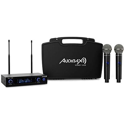 Audibax Sidney 1250 B Dual UHF draadloos microfoonsysteem met frequentie B, inclusief draagtas, 2 XLR-audio-uitgangen en 1 jackuitgang Audibax Sidney 1250 B Dual UHF draadloos microfoonsysteem met frequentie B, inclusief draagtas, 2 XLR-audio-uitgangen en 1 jackuitgang