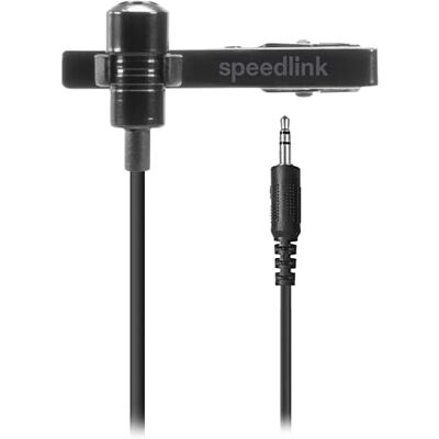 Speedlink SPES stropdasmicrofoon met 3,5 mm jackkabel lavalier microfoon met jackstekker, clip-on microfoon, afneembare metalen bevestigingsclip, ruisonderdrukking, zwart Speedlink SPES stropdasmicrofoon met 3,5 mm jackkabel lavalier microfoon met jackstekker, clip-on microfoon, afneembare metalen bevestigingsclip, ruisonderdrukking, zwart