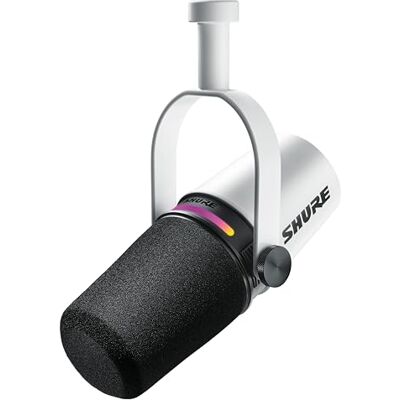 Shure MV7+ Podcast microfoon. Verbeterde audio, LED Touch Panel, USB-C & XLR-outputs, Auto Level Mode, Digital Pop Filter, Reverb Effects, Podcasting, Streaming, Gen 2, Wit (Wit) Shure MV7+ Podcast microfoon. Verbeterde audio, LED Touch Panel, USB-C & XLR-outputs, Auto Level Mode, Digital Pop Filter, Reverb Effects, Podcasting, Streaming, Gen 2, Wit (Wit)