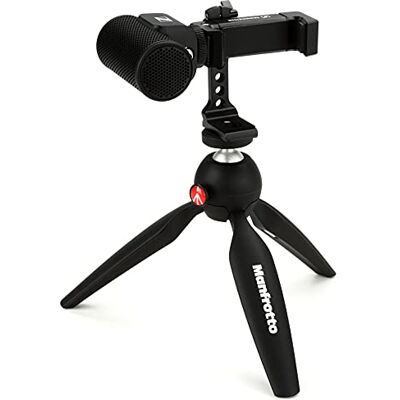 Sennheiser MKE 200 + mobiele set, directionele microfoon voor camera met smartphoneklem en Manfrotto PIXI mini-statief, 509256 Sennheiser MKE 200 + mobiele set, directionele microfoon voor camera met smartphoneklem en Manfrotto PIXI mini-statief, 509256