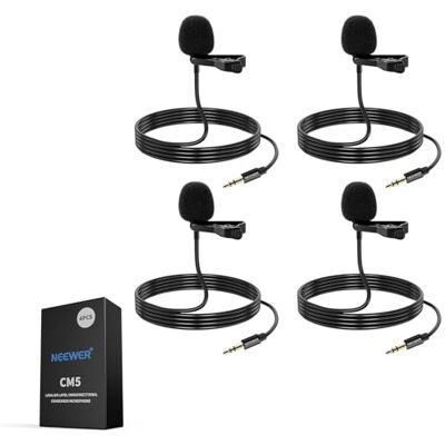 NEEWER Set van 2 stropdasmicrofoons, compatibel met Rode Wireless GO II Pro DJI draadloze microfoons, 3,5 mm TRS omnidirectionele condensator om vast te klikken voor YouTube Live Stream, CM5 NEEWER Set van 2 stropdasmicrofoons, compatibel met Rode Wireless GO II Pro DJI draadloze microfoons, 3,5 mm TRS omnidirectionele condensator om vast te klikken voor YouTube Live Stream, CM5