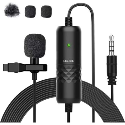 Moman Lav-S6E 6 m Lavalier-microfoon met omnidirectionele clip, condensator, omnidirectionele mini-microfoon met kabel voor DSLR-camera/mobiele telefoon/computer Moman Lav-S6E 6 m Lavalier-microfoon met omnidirectionele clip, condensator, omnidirectionele mini-microfoon met kabel voor DSLR-camera/mobiele telefoon/computer