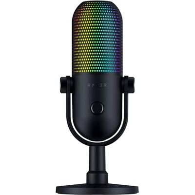 Razer Seiren V3 Chroma USB-microfoon RGB met Tap-to-Mute (een verlichting die reageert op stream en spel, supercardioïde elektrostatische microfoon, digitale versterkingsbegrenzer en schokdemper), Razer Seiren V3 Chroma USB-microfoon RGB met Tap-to-Mute (een verlichting die reageert op stream en spel, supercardioïde elektrostatische microfoon, digitale versterkingsbegrenzer en schokdemper),
