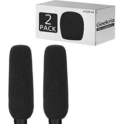 GEEKRIA Windscherm van schuim voor Creators voor microfoons met een diameter van 2 cm, popbescherming, sponsfilter compatibel met Audio-Technica AT875R (4,7 inch, set van 2) GEEKRIA Windscherm van schuim voor Creators voor microfoons met een diameter van 2 cm, popbescherming, sponsfilter compatibel met Audio-Technica AT875R (4,7 inch, set van 2)
