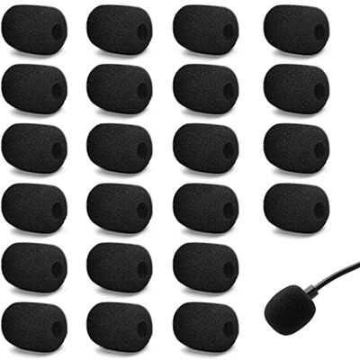 BEIIEB Set van 22 microfoonoorkussens, klein ruisonderdrukkingsfilter, dikke schuimrubberen hoes voor Lavalier-hoofdtelefoon, computer en studio, zwart BEIIEB Set van 22 microfoonoorkussens, klein ruisonderdrukkingsfilter, dikke schuimrubberen hoes voor Lavalier-hoofdtelefoon, computer en studio, zwart