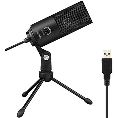 FIFINE USB-microfoon, pc-condensatormicrofoon met standaard, microfoon in studiokwaliteit, USB voor podcast, studio, streaming, YouTube, video, games, K669B (zwart) FIFINE USB-microfoon, pc-condensatormicrofoon met standaard, microfoon in studiokwaliteit, USB voor podcast, studio, streaming, YouTube, video, games, K669B (zwart)