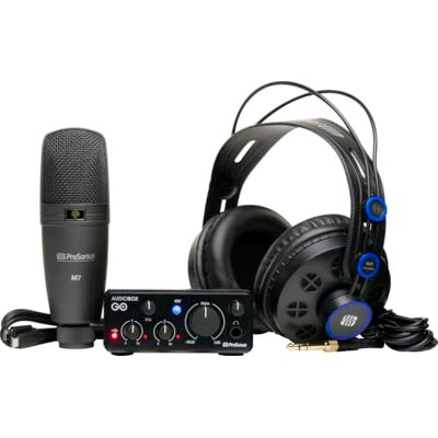 PreSonus AudioBox Go Creator Complete studio-opnameset met 96K USB-audio-interface, condensatormicrofoon, professionele bewakingsheadset en DAW Studio One Pro-software PreSonus AudioBox Go Creator Complete studio-opnameset met 96K USB-audio-interface, condensatormicrofoon, professionele bewakingsheadset en DAW Studio One Pro-software