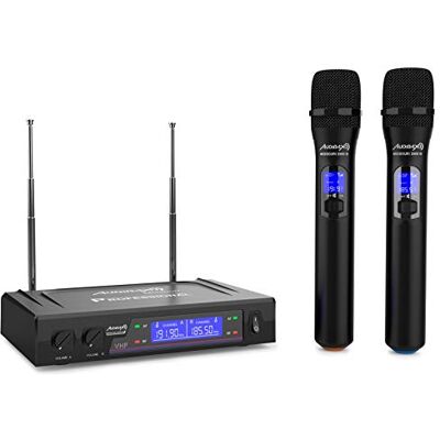 Audibax Missouri 2000 Micrófono Doble Inalámbrico Mano VHF Rango B Audibax Missouri 2000 Micrófono Doble Inalámbrico Mano VHF Rango B