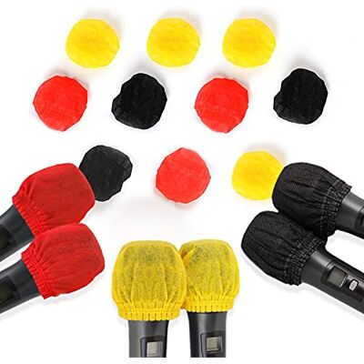 DEEDPF Set van 100 wegwerp antibacteriële wegwerp-microdekens voor de meeste draagbare microfoons, voor karaoke, concerten, opnamekaoke (50 zwart 25 rood 25 geel) DEEDPF Set van 100 wegwerp antibacteriële wegwerp-microdekens voor de meeste draagbare microfoons, voor karaoke, concerten, opnamekaoke (50 zwart 25 rood 25 geel)