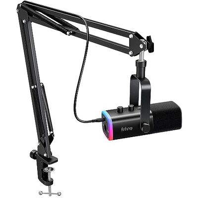 FIFINE XLR/USB-gaming-microfoonset, dynamische pc-microfoon voor streaming, podcast, computermicrofoonset met staafhouder, mute-knop, hoofdtelefoonaansluiting, voor het opnemen van de FIFINE XLR/USB-gaming-microfoonset, dynamische pc-microfoon voor streaming, podcast, computermicrofoonset met staafhouder, mute-knop, hoofdtelefoonaansluiting, voor het opnemen van de