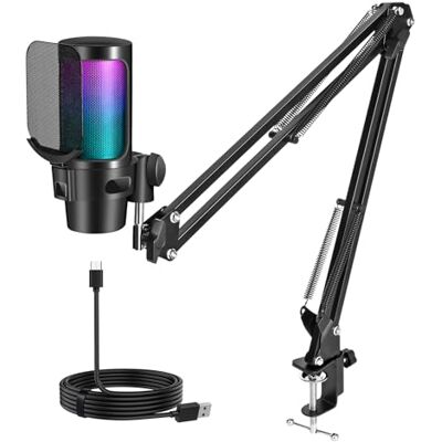 Diealles Shine Gaming-microfoon voor pc, USB met arm, pc-microfoon met mute-knop, streaming-microfoon voor Mac, PS4, PS5, voor podcast streamingstudio Diealles Shine Gaming-microfoon voor pc, USB met arm, pc-microfoon met mute-knop, streaming-microfoon voor Mac, PS4, PS5, voor podcast streamingstudio