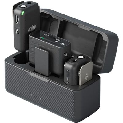 DJI Mic draadloos microfoonsysteem voor smartphones, camera's, laptops, compacte en draagbare draadloze Lavalier-microfoon met tweekanaals opname, 250 meter zendbereik, 15 uur batterijlevensduur DJI Mic draadloos microfoonsysteem voor smartphones, camera's, laptops, compacte en draagbare draadloze Lavalier-microfoon met tweekanaals opname, 250 meter zendbereik, 15 uur batterijlevensduur
