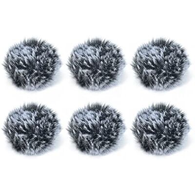 Cubilux Bontmutsen voor microstropdas, 6 stuks Windbescherming voor kleine clip-microfoons bij interviews, vlogs en opnames buitenshuis Cubilux Bontmutsen voor microstropdas, 6 stuks Windbescherming voor kleine clip-microfoons bij interviews, vlogs en opnames buitenshuis