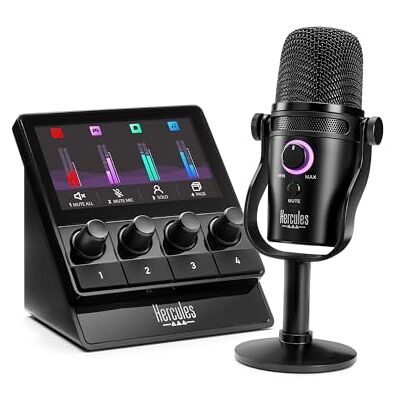 Hercules Stream Starter Kit Stream 100 + Micro HUD-600 PC LCD Stream 100 controller, micro USB/XLR HUD-600, 4 encoders, 4 persoonlijke knoppen, 3 maanden Voicemod Pro Hercules Stream Starter Kit Stream 100 + Micro HUD-600 PC LCD Stream 100 controller, micro USB/XLR HUD-600, 4 encoders, 4 persoonlijke knoppen, 3 maanden Voicemod Pro
