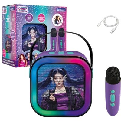 Lexibook , K-POP Academy karaoke-luidspreker, BTC020KPZLXB 2 draadloze microfoons, lichteffecten, paars Lexibook , K-POP Academy karaoke-luidspreker, BTC020KPZLXB 2 draadloze microfoons, lichteffecten, paars