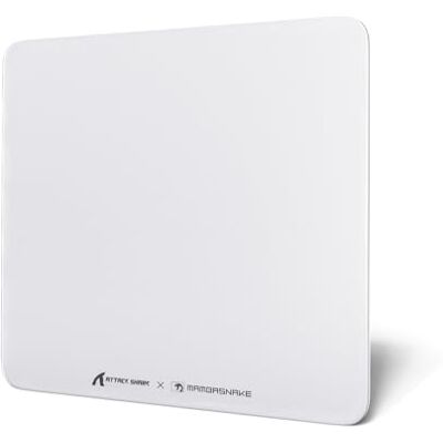 MAMBASNAKE x ATTACK SHARK CM05 Glass Hard Gaming Mousepad, Nano Micro-Etched Textuur, Glad Glas Oppervlak, Hoge Accuracy, Fast-Moving, Anti-kras, PU Leer, Antislip Base, Grote Maat (450 × 400 mm) MAMBASNAKE x ATTACK SHARK CM05 Glass Hard Gaming Mousepad, Nano Micro-Etched Textuur, Glad Glas Oppervlak, Hoge Accuracy, Fast-Moving, Anti-kras, PU Leer, Antislip Base, Grote Maat (450 × 400 mm)