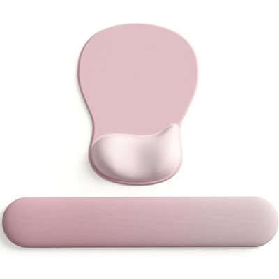 DEMON CHEST ErgoComfort Ergonomische muismat met polssteun van gel, antislip, voor thuis en gamen (09PinkSerenity Set) DEMON CHEST ErgoComfort Ergonomische muismat met polssteun van gel, antislip, voor thuis en gamen (09PinkSerenity Set)