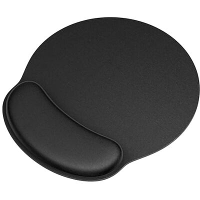 Gomin ergonomische muismat met gelkussen, 25,5 x 23 cm, muismat met polssteun, polsontlasting, preventie van peesschedeontsteking, naadloze randen, zwart Gomin ergonomische muismat met gelkussen, 25,5 x 23 cm, muismat met polssteun, polsontlasting, preventie van peesschedeontsteking, naadloze randen, zwart