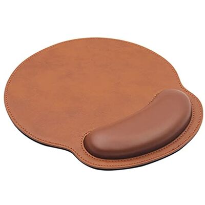 eyscar Ergonomische muismat met polssteun, muismat met handsteun, gaming muismat, peesbescherming voor computer en laptop (bruin leer) eyscar Ergonomische muismat met polssteun, muismat met handsteun, gaming muismat, peesbescherming voor computer en laptop (bruin leer)
