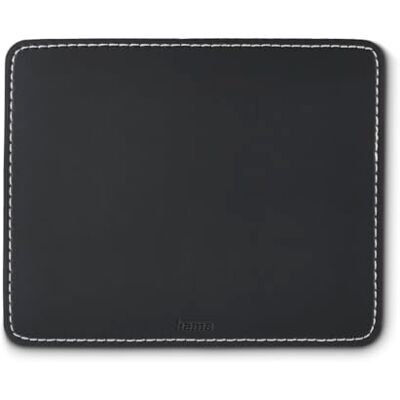 Hama Muismat (computer muismat, natuurlijk rubber, rubberen achterkant, laser muis, optisch, 22 x 18 x 0,3 cm, elegant, leer) zwart Hama Muismat (computer muismat, natuurlijk rubber, rubberen achterkant, laser muis, optisch, 22 x 18 x 0,3 cm, elegant, leer) zwart