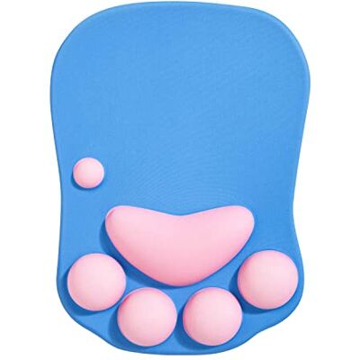 DOBAOJIA Ergonomische 3D-siliconengel muismat met polssteun, antislip, voor thuis, kantoor, gaming, blauw en roze DOBAOJIA Ergonomische 3D-siliconengel muismat met polssteun, antislip, voor thuis, kantoor, gaming, blauw en roze