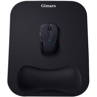 Gimars Muismat, ergonomische muismat, gelpolssteun, grote muismat met antislip onderkant voor computer, gamer, kantoor, onderzetter, gratis inbegrepen, zwart Gimars Muismat, ergonomische muismat, gelpolssteun, grote muismat met antislip onderkant voor computer, gamer, kantoor, onderzetter, gratis inbegrepen, zwart