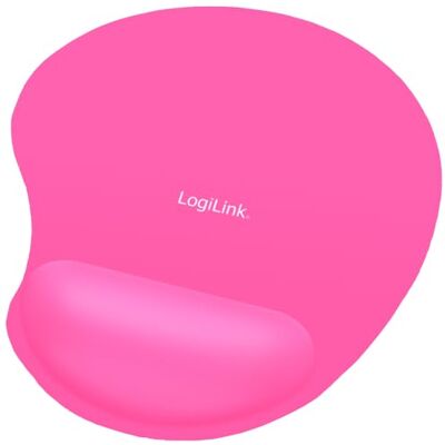 Logilink ID0027P Muismat met siliconen gel handsteun, roze Logilink ID0027P Muismat met siliconen gel handsteun, roze