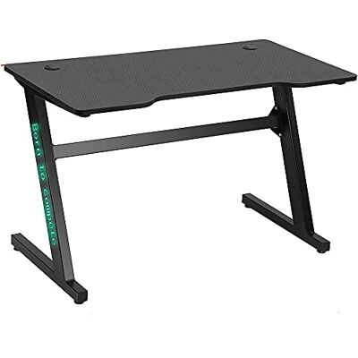 BAKAJI Desk Gaming Port C Computer met LED-verlichting, RGB, kleurverandering, metaalstructuur, vlak, hout, textuur, koolstofvezel met muismat, incl. 120 x 60 x 73 cm, online spel BAKAJI Desk Gaming Port C Computer met LED-verlichting, RGB, kleurverandering, metaalstructuur, vlak, hout, textuur, koolstofvezel met muismat, incl. 120 x 60 x 73 cm, online spel