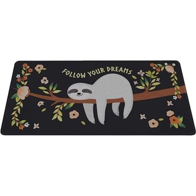 Silent Monsters Muismat XXL 90 x 40 cm, grote muismat, zwarte luiaard, stoffen muismat, antislip, stil, videogame, kantoor, thuiskantoor, wasbaar, oprolbaar, genaaid Silent Monsters Muismat XXL 90 x 40 cm, grote muismat, zwarte luiaard, stoffen muismat, antislip, stil, videogame, kantoor, thuiskantoor, wasbaar, oprolbaar, genaaid