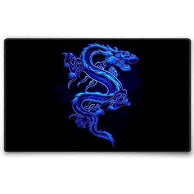 Silent Monsters Muismat L 36 x 25 cm, muis pad, blauwe draak patroon, stoffen muismat, antislip, stil, videogame, kantoor, thuiskantoor, wasbaar, oprolbaar, genaaid Silent Monsters Muismat L 36 x 25 cm, muis pad, blauwe draak patroon, stoffen muismat, antislip, stil, videogame, kantoor, thuiskantoor, wasbaar, oprolbaar, genaaid