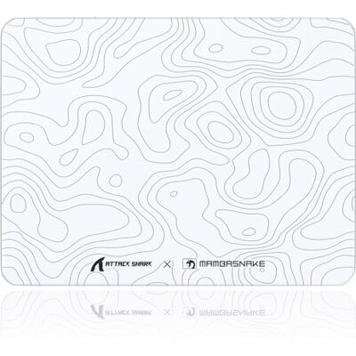 MAMBASNAKE x ATTACK SHARK CM05SE Glass Hard Gaming Mousepad, Nano Micro-Etched Textuur, Glad Glas Oppervlak, Hoge Accuracy, Fast-Moving, Anti-kras, PU Leer, Antislip Base, Klein (410 × 310 mm) MAMBASNAKE x ATTACK SHARK CM05SE Glass Hard Gaming Mousepad, Nano Micro-Etched Textuur, Glad Glas Oppervlak, Hoge Accuracy, Fast-Moving, Anti-kras, PU Leer, Antislip Base, Klein (410 × 310 mm)