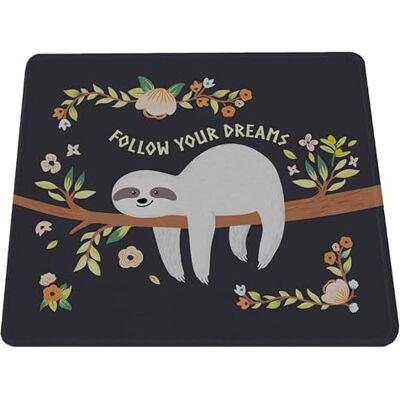 Silent Monsters Muismat S 24 x 20 cm, kleine muismat, hond luiaard patroon, stoffen muismat, antislip, stil, videogame, kantoor, thuiskantoor, wasbaar, oprolbaar, genaaid Silent Monsters Muismat S 24 x 20 cm, kleine muismat, hond luiaard patroon, stoffen muismat, antislip, stil, videogame, kantoor, thuiskantoor, wasbaar, oprolbaar, genaaid